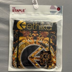Ethika Black and Gold Staple Boxer Briefs